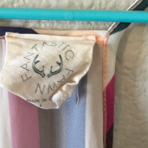 Striped Multicolor Women's Top Large - Picture 3 of 4